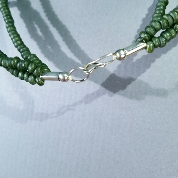 Olive Wood Bead 3 strand necklace - Picture 5 of 5